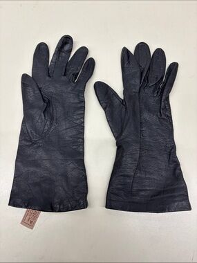 Aris Black Leather Gloves for Women